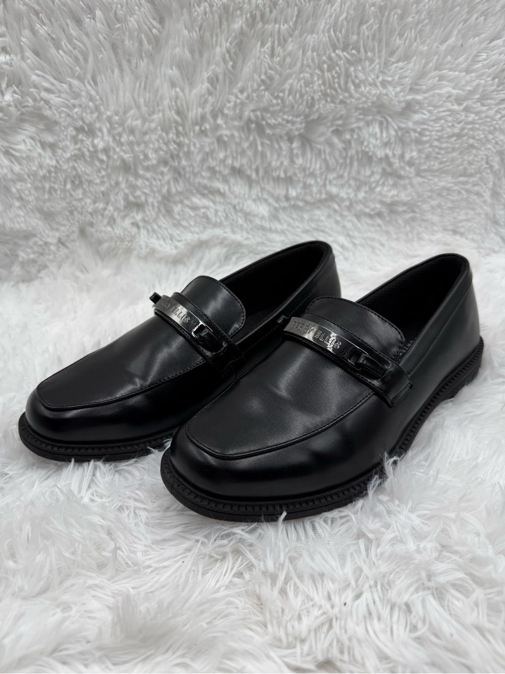 Perry Ellis Loafers Size 7W Black Women’s Slip-On Loafers with Silver Bit